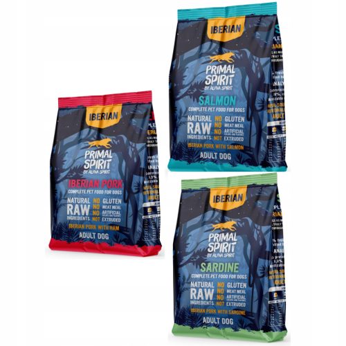  Primal Spirit Hundefutter-Geschmacksmischung 3x1kg