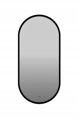 Ovaler schwarzer Spiegel 45/110 LED mit Nachleuchten und Schalter
