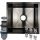 Einzelbeckenspüle STAHLKÜCHENSPÜLE 47X45 SCHWARZ Inox-Stahl