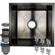 Einzelbeckenspüle STAHLKÜCHENSPÜLE 47X45 SCHWARZ Inox-Stahl