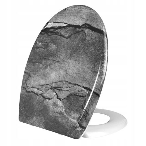 Stinnea Rock Toilettensitz mit Aufdruck, Grau- und Silbertöne, mehrfarbiges Duroplast
