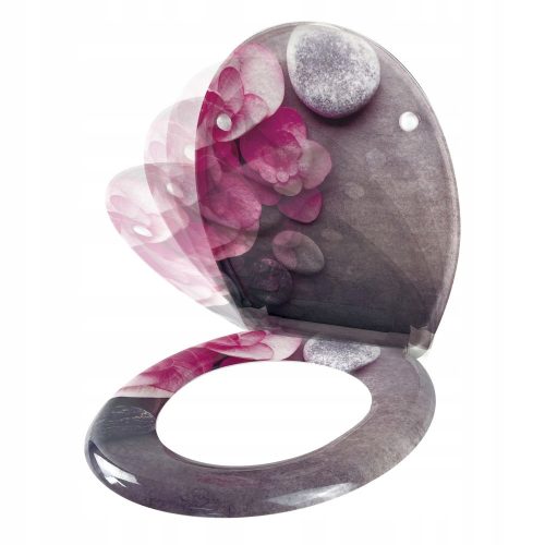 Toilettensitze Stinnea Energy Stones Toilettensitz in Rosa-, Grau- und Silbertönen, Duroplast