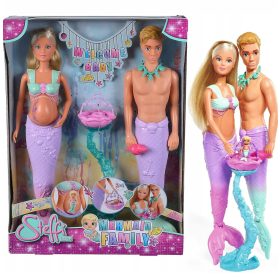    SIMBA PUPPE MEERJUNGFRAU STEFFI SCHWANGER + JUNGE + BABY GESCHENK FÜR EIN MÄDCHEN