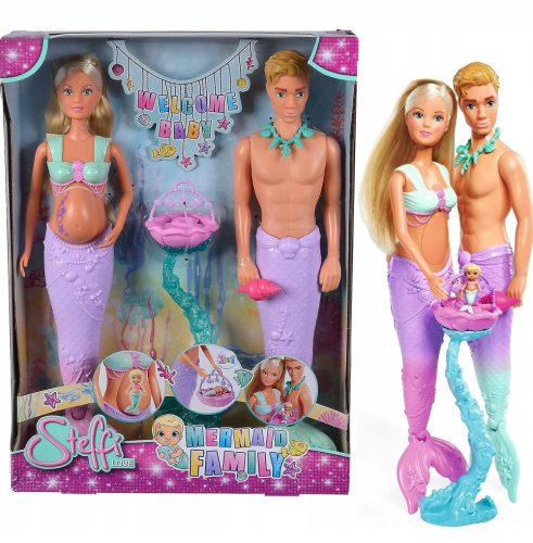 SIMBA PUPPE MEERJUNGFRAU STEFFI SCHWANGER + JUNGE + BABY GESCHENK FÜR EIN MÄDCHEN