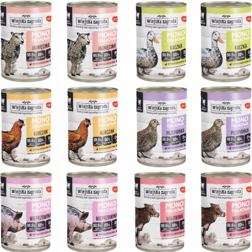  WIEJSKA ZOGRODA MONO Katzenfuttermischung 12x400g