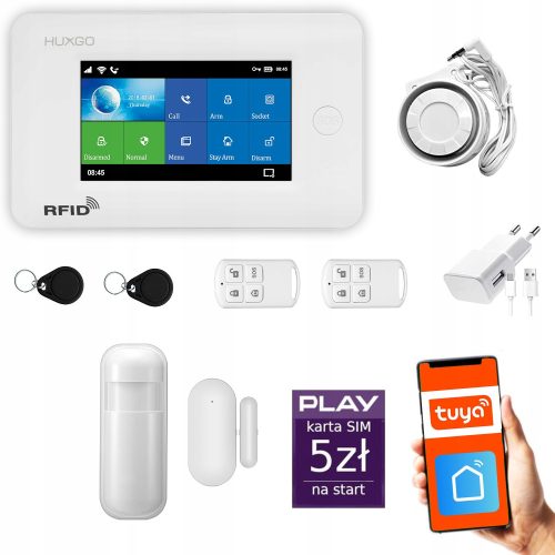GSM + WiFi-Funkalarm mit TUYA-Anwendung, HUXGO HXA006
