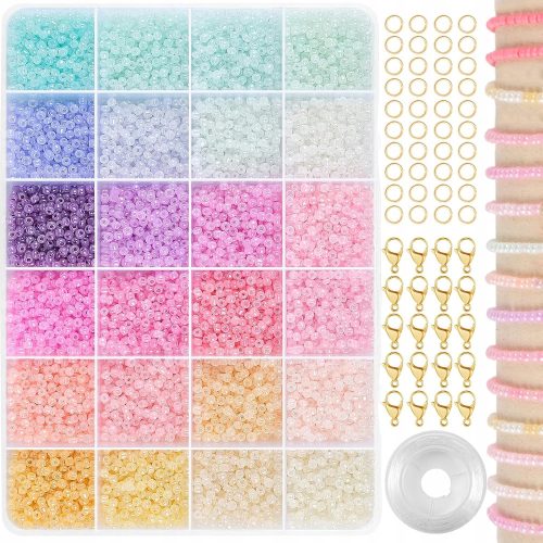  RUBY Set Fädelperlen, 8000 Stück, 3 mm, 24 Farben
