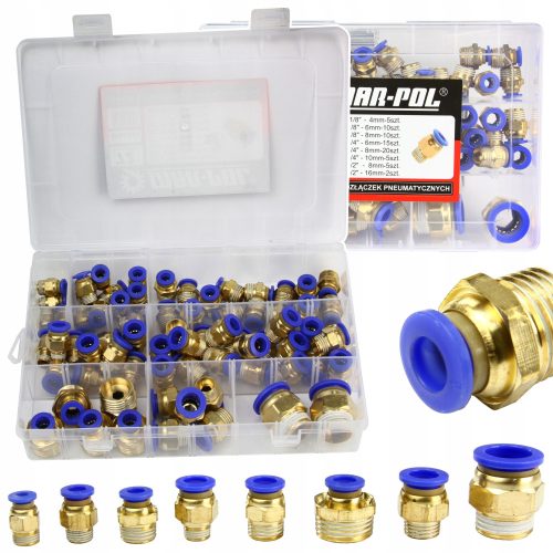 Steckverbindung gerader Pneumatikanschluss GW 1/4 1/2 1/8 Schlauch-KIT