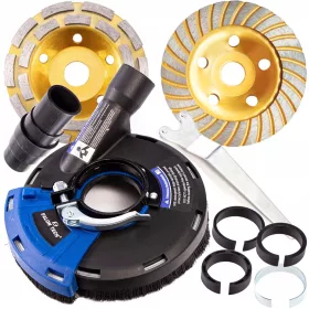    Staubabsaugschutz für Winkelschleifer 115-125 mm + 2 Scheiben-Set