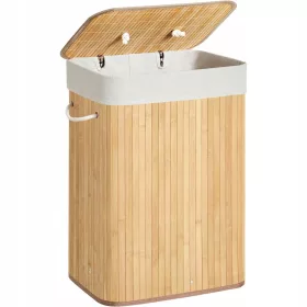  Springos 72l freistehender Wäschekorb, weiß