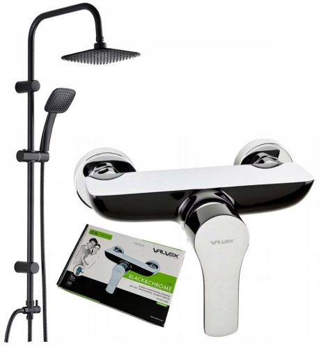 Kuchinox ONDO Aufputz-Duschset + Valvex Black & Chrome Duscharmatur