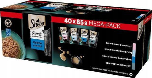  SHEBA SAUCE COLLECTION FISCHAROMEN FUTTER IN SAUCE FÜR KATZEN GESCHMACKSMIX 40x85g