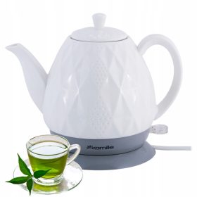  Traditioneller Keramikkessel Kamille 1,5 l, weiß