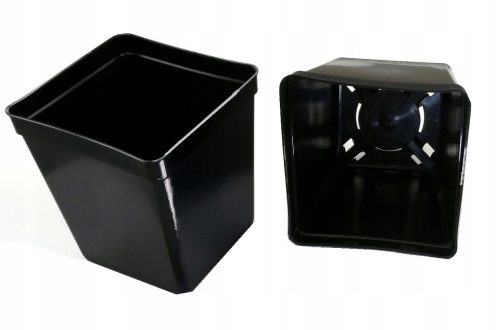  Formplast Blumentopf 11 cm x 11 x 11 cm aus schwarzem Kunststoff