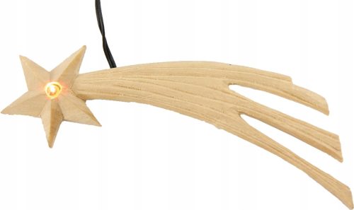  Hölzerner Komet mit LED-Glühbirne für die Weihnachtskrippe, warmweißes Licht – 4,5 V – 12 cm