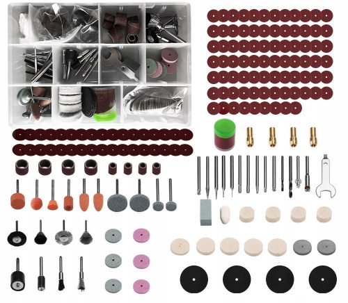  ZUBEHÖR FÜR MINI-SCHLEIFMASCHINEN FRÄSMASCHINEN SPITZEN SCHNEIDER BOHRER SCHEIBEN 210 ELEMENTE