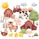 Wandaufkleber TIERE BAUERNHOF LAND 50x100cm FM1