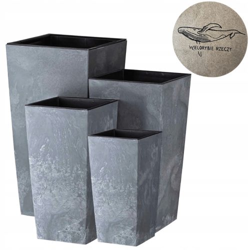 Töpfe und Pflanzgefäße für den Außenbereich und den Garten 4× Blumentopf Whale Things 30 cm x 30 x 55 cm Kunststoff Graphit