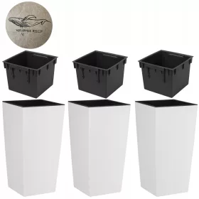    Blumentopf Whale Things 24 cm x 24 x 45 cm, weißer Kunststoff