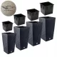  4× Blumentopf Whale Things 26,5 cm x 26,5 x 45 cm Kunststoff schwarz