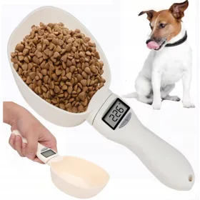   Löffelwaage mit Maß für tragbares Futter für Hunde, Katzen, LCD-Tiere, 800 g