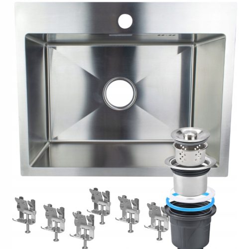 Einzelbeckenspüle STAHLKÜCHENSPÜLE 48x45 cm INOX-Edelstahl