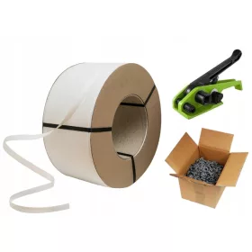 Verpackungsset mit Klebeband und Klammern 19 mm/1000 m