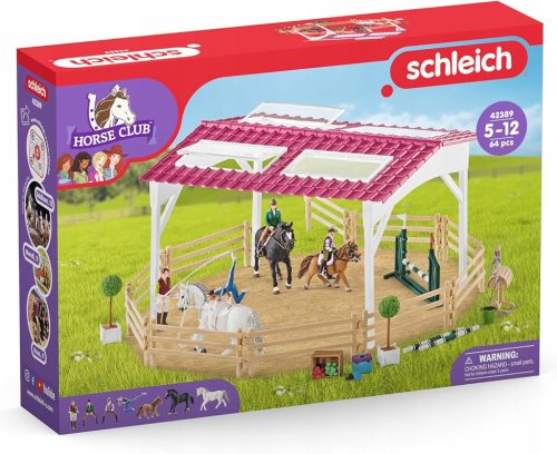  Schleich 42389 Reitschule mit Jockeys und Pferden