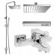 Wandmontierter Omnires UNI Chrom + Wandmontierter Einhebel-Badewannenhahn Omnires Siena Chrom