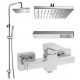 Wandmontierter Omnires UNI Chrom + Omnires Parma Duscharmatur Chrom