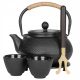 Tee- und Kaffeekanne und Kaffeemaschinen Traditioneller Gusseisenkessel Avocado Home 0,85 l, schwarz