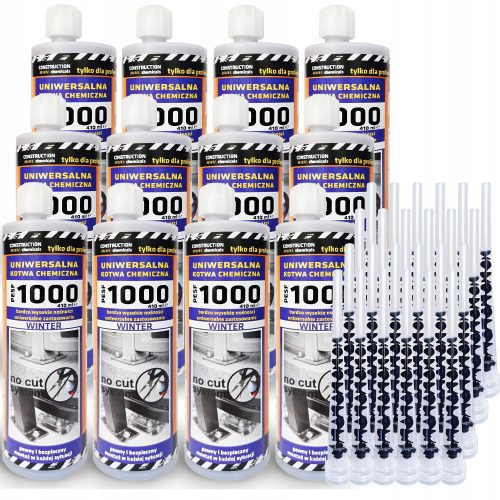 Set mit 12x PESF1000 Winter-Chemieanker 410ml + Zubehör