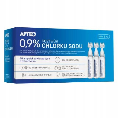  APTEO 0,9 % Natriumchloridlösung PHYSIOLOGISCHES SALZ 40 Ampere. x 5 ml