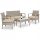 Ein Satz Garten- und Terrassenmöbel Casaria Technorattan Gartenmöbel-Set, Beige, 7-teilig.