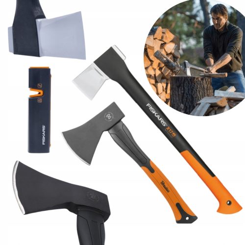 Spaltäxte, Zimmermannsäxte Fiskars Axt 60 cm 1,61 kg + Bradas Axt 39 cm 1 kg