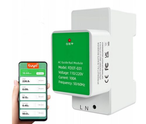 Executive-Elemente – Smart Home TUYA WLAN-Energie- und Leistungsmessgerät für DIN-Schiene