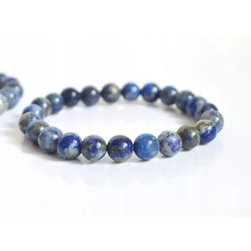    Natürliche LAPIS LAZULI Pyrit KUGELN glatte Kugel 8mm Armband