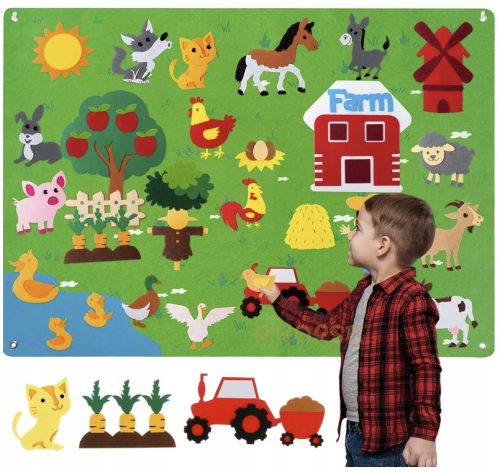 BOARD-LÄDAGOGISCHE MATTE AUS FILZPLATTEN FÜR KINDER MONTESSORI-TIERE