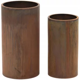    Royal Catering Blumentopf 29,5 cm x 29,5 x 58 cm Kupfer Cortenstahl