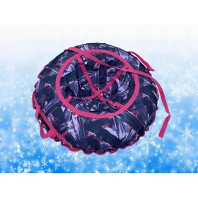   Snow-Tube-Schlitten, aufblasbarer Schneeschlitten, Kreis 100 cm, Pink