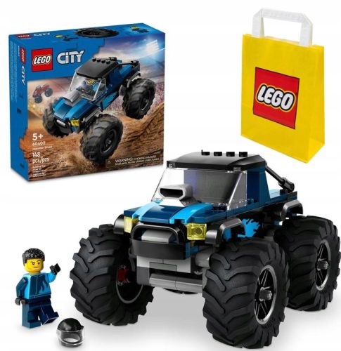 LEGO City 60402 Blauer Monstertruck + LEGO Papier-Geschenktüte mittlere Größe M 41x34x12 cm