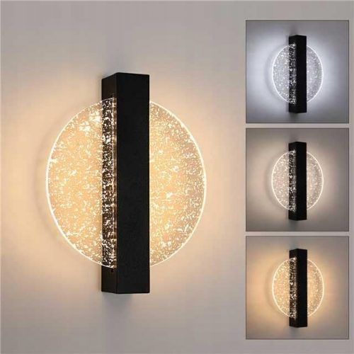  Hübsche schwarze Wandleuchte mit integrierter 12-W-LED-Quelle