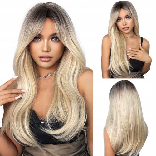  Kehang Damen-Perücke mit langen synthetischen blonden Haaren