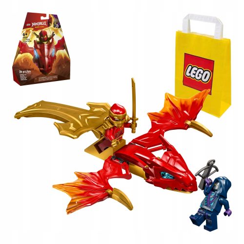  LEGO Ninjago Kai und der Drachenangriff 71801 + LEGO Papiertüte 6315786 gelb 24x8x18 cm