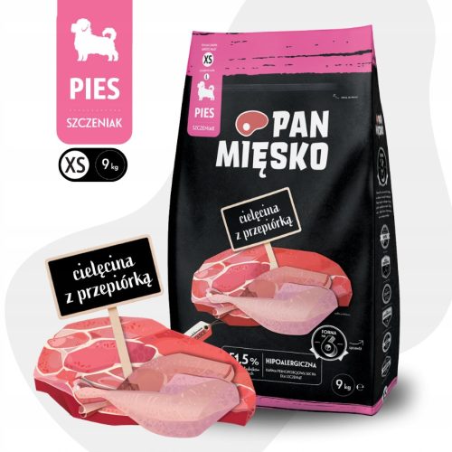  Pan Mięsko Trockenfutter Kalbfleisch 9 kg