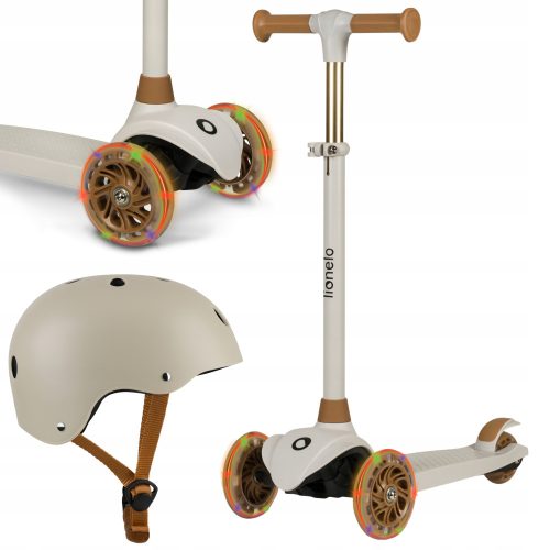  Dreirädriger Balance-Roller Lionelo Jessy + Kinderhelm für ein Rollerfahrrad der Größe S 50-56 cm ab 3 Jahren Lionelo-Helm