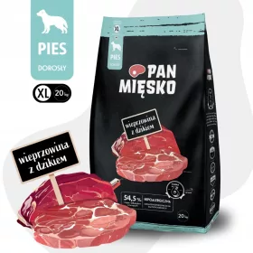    Hundefutter Pan Meat, Schweinefleisch mit Wildschwein, knusprig, XL, 20kg
