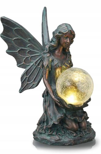 Gartenfiguren und Skulpturen GARTENDEKO-ENGELFIGUR MIT BELEUCHTUNG