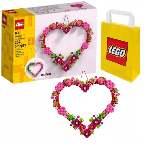  LEGO Creator 40638 Herzförmiges Ornament + LEGO Papiertüte 6315786 gelb 24x8x18 cm