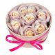 Flowerbox Seifenblumen hellviolett rund - Seifenrosen